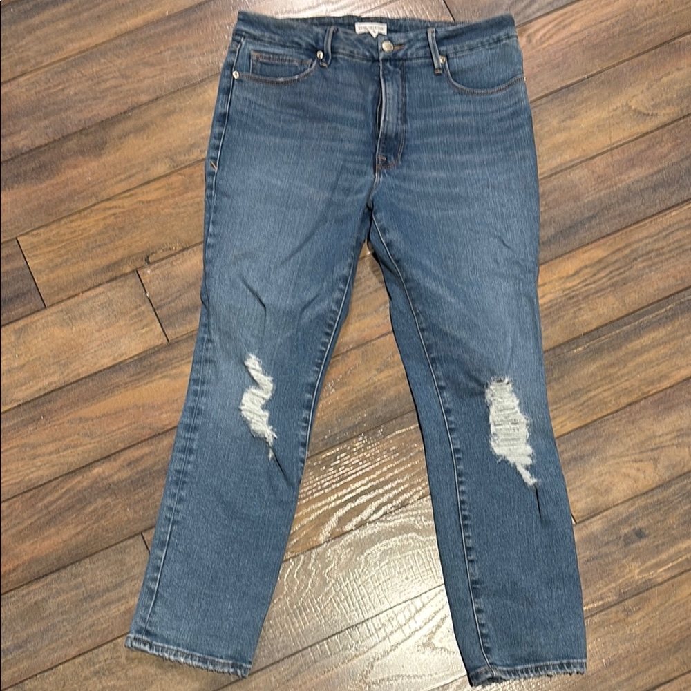 Good American Blue Straight Leg Jeans